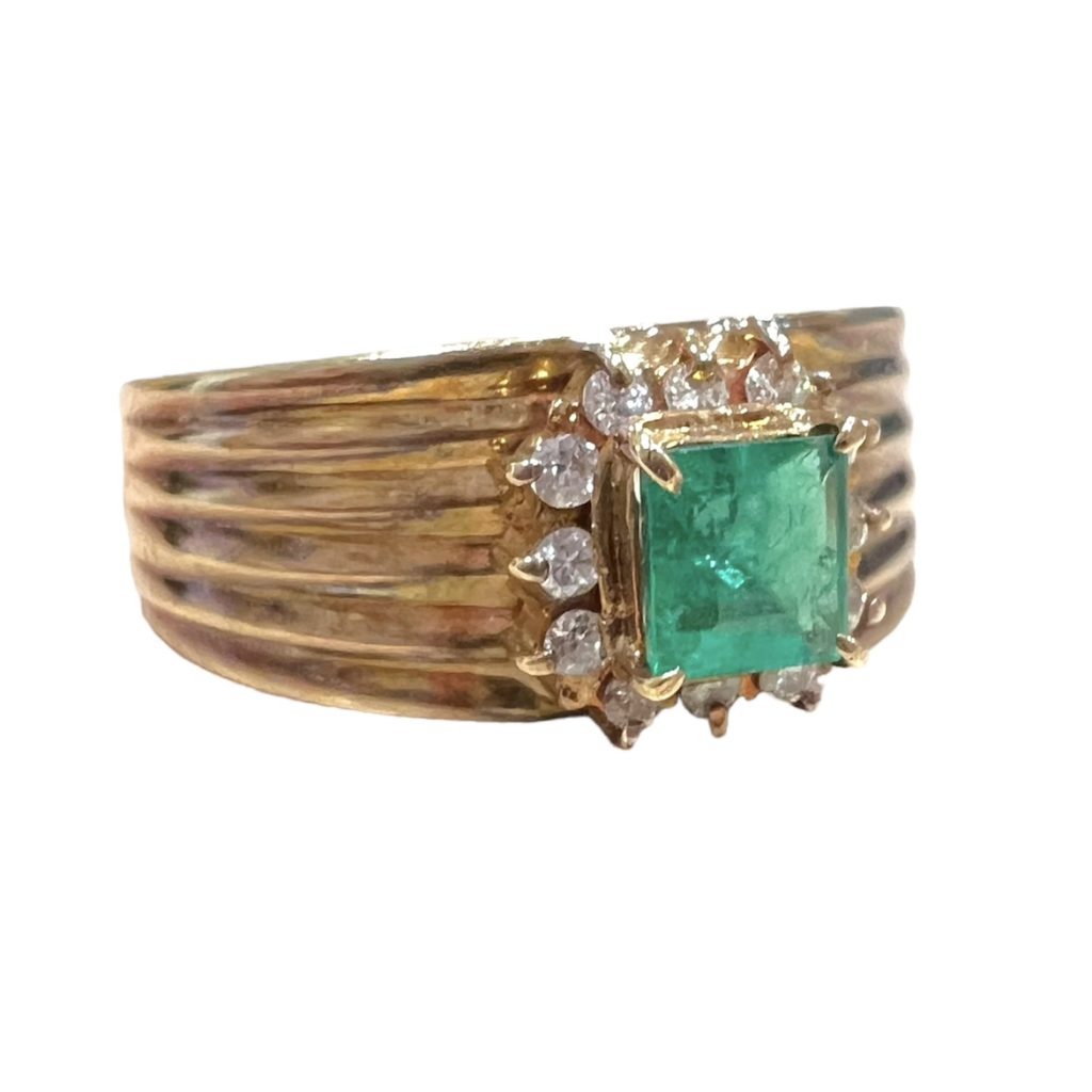 K18(18金) エメラルド メレダイヤ付き リング 指輪の買取実績 | 買取  