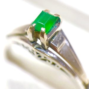 K14WG(14金ホワイトゴールド) エメラルドリング