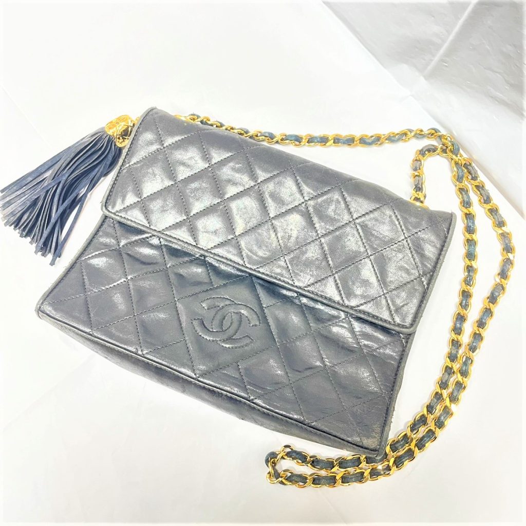 CHANEL マトラッセ チェーンショルダーバッグ ラムスキン フリンジ シャネル