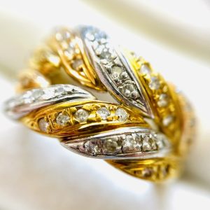 K18 Pt900 メレダイヤリング 0.55ct
