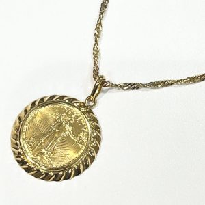 K18 18金 リバティーコイントップ ネックレス