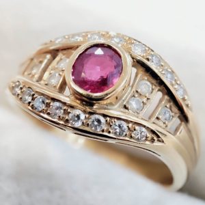 K18 18金 ルビーダイヤリング