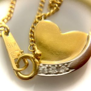 K18/Pt900　18金/プラチナ900　ネックレス　コンビ　ハーフ　ダイヤモンド