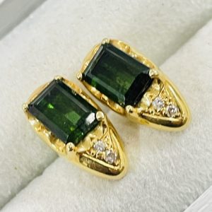 K18/18金 宝石 トルマリン メレダイヤ ジュエリー 貴金属 アクセサリー ピアス