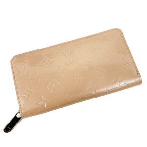 LOUIS VUITTON ルイヴィトン ヴェルニ パテントレザー ノワゼット ベージュレザー ジッピー ウォレット ラウンドファスナー 長財布 M91470