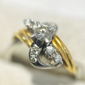 K18 Pt900 ダイヤ リング