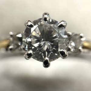 Pt900/K18 ダイヤモンドリング 1.026ct