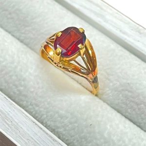 K18 ガーネット付き リング