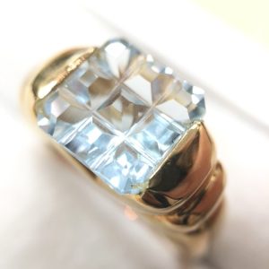 K18 アクアマリン リング