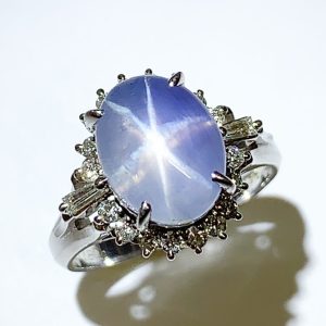 Pt900 スターサファイア リング