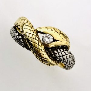 K18Pt900 メレダイヤ0.1ct付きリング