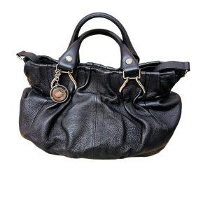 CELINE セリーヌ ハンドバッグ マカダム 黒 レザー チャーム