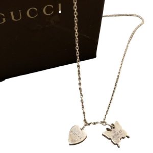 グッチ SV925 ネックレス バタフライ＆ハート