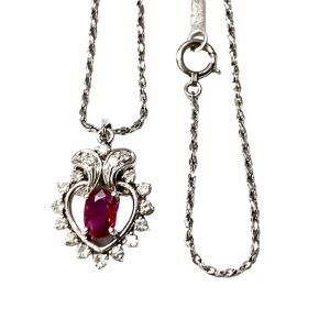 Pt850 ルビー ネックレス
