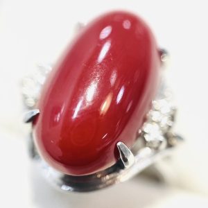 Pt900 赤珊瑚 リング