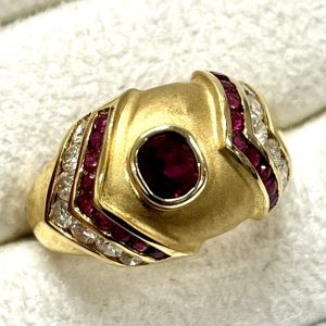 K18 ルビー0.53ct 0.44ct付き リング