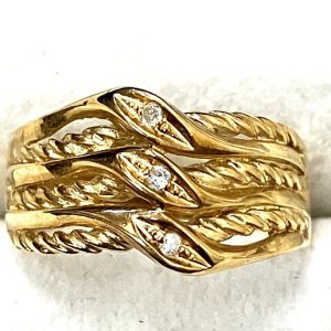K18 メレダイヤ付きリング