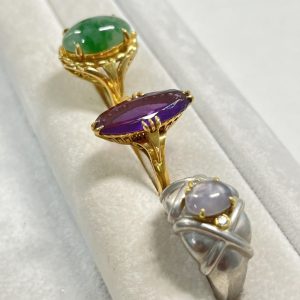 石付Pt900K18リング ・石付K18リング ・石付Pt900リング 3点おまとめ