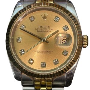 ROLEX ロレックス  デイトジャスト 10Pダイヤ シャンパン文字盤 16233G