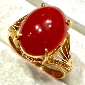 K18(18金) 珊瑚リング