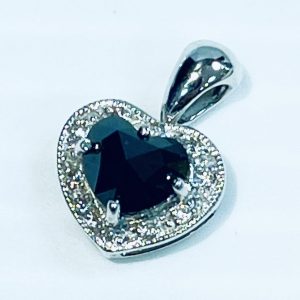 K18WG ブラックダイヤモンド付きペンダントトップ