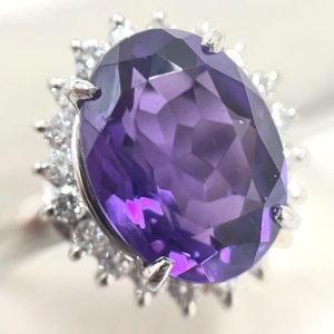 アメジスト 4.68 ダイヤ 0.534 Pt900 プラチナ リング
