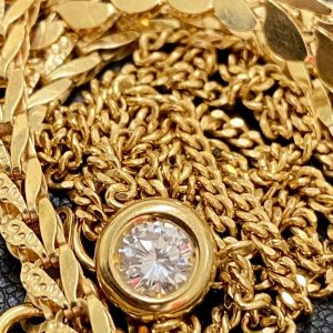 K18ネックレス ダイヤ付