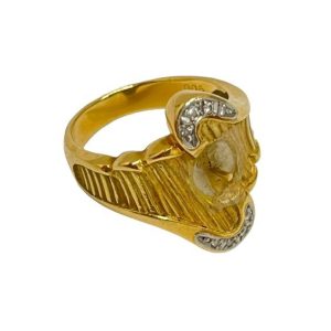 K18/Pt900 メレダイヤ付コンビリング