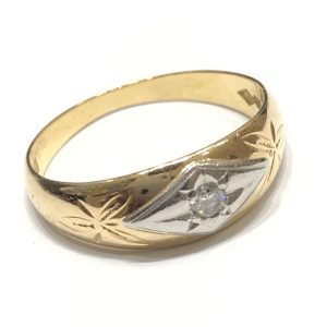 K18 18金 Pm プラチナ コンビ ダイヤ リング