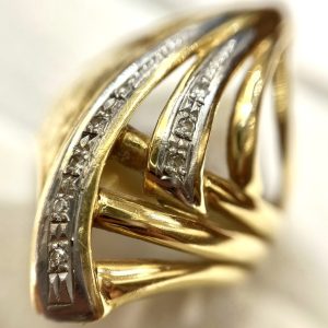 K18 Pt900 メレダイヤリング 0.04ct