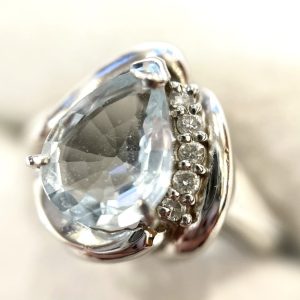 Pt850 アクアマリンリング