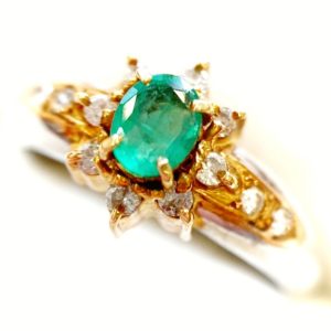 K18/Pt850 エメラルドリング