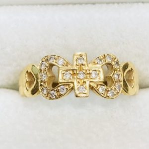 K18 18金 指輪 リング メレダイヤ