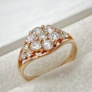 K18 金18 メレダイヤ付きリング