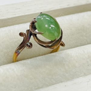 K18(18金) リング 翡翠 石付き