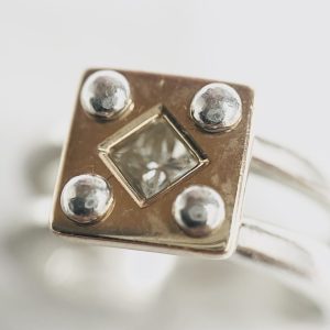 Pt950/K18 ダイヤモンド 0.27Ct リング