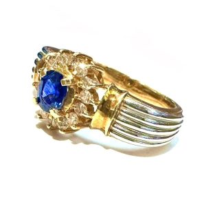 K18/Pt900 サファイア リング