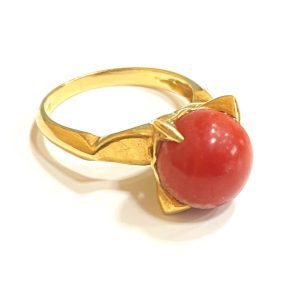 K18(18金)　サンゴ　リング