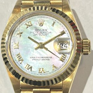ROLEX デイトジャスト レディース 金無垢 シェル文字盤 Ref.69178