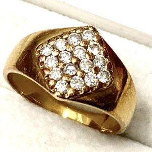 K18  18金 メレダイヤ付リング