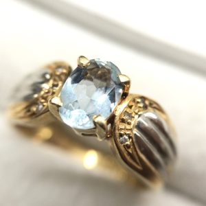 Pt900/K18 トルマリン リング