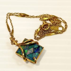 K18 18金 オパール付きネックレス