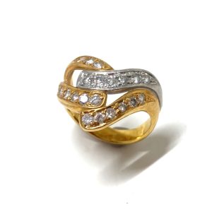 K18/Pt900 ダイヤモンドリング