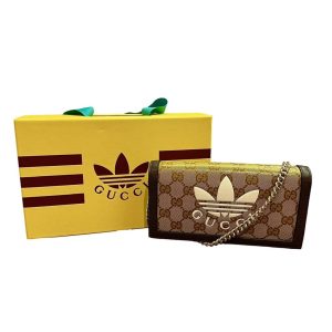 GUCCI チェーンウォレット Adidasコラボ 621892・2149 GGクリスタルキャンバス