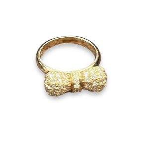 K18　メレダイヤ付きリング　