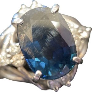 Pt900 プラチナ リング サファイア2.38ct メレダイヤ