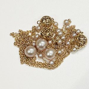 K18 18金 パール付きネックレス