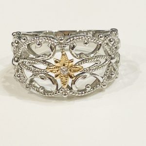 K18WG メレダイヤ付きリング