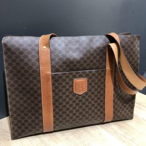 CELINE セリーヌ マカダム柄 ロング トートバッグ