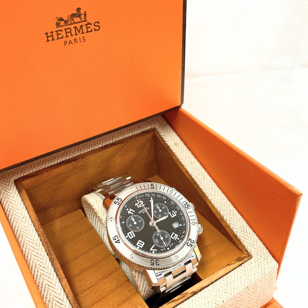 HERMES クロノグラフ ブラックダイヤル 時計 （エルメス）（Hermès 